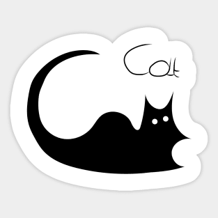 Black cat forms the word cat Sticker